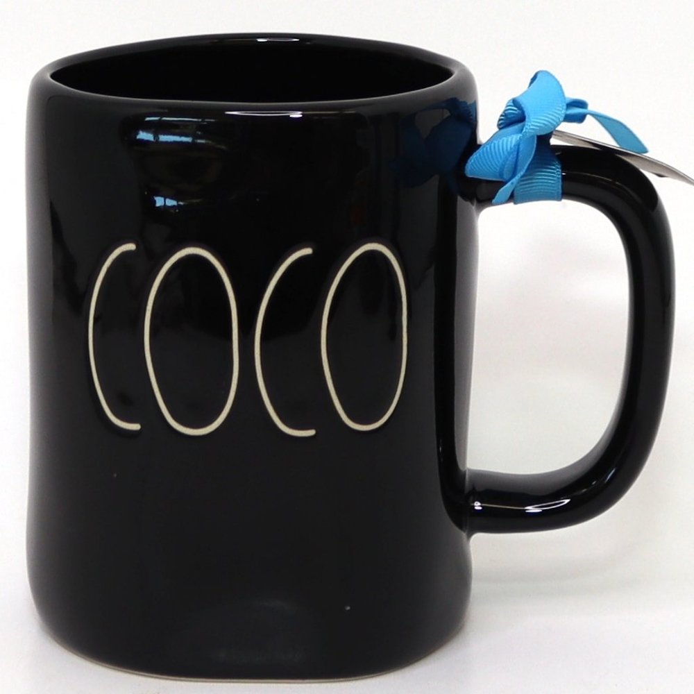 Rae Dunn Disney Pixar Miguel COCO LL Double Sided Black Mug Day of the Dead
